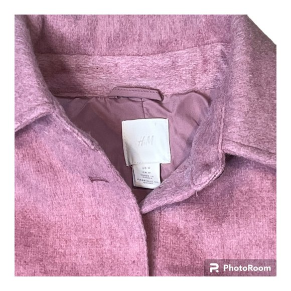 H&M pink brushed wool heavy warm shacket - Picture 3 of 4